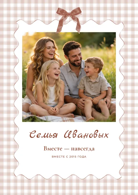 Постер «Фото на клетке с бантом»