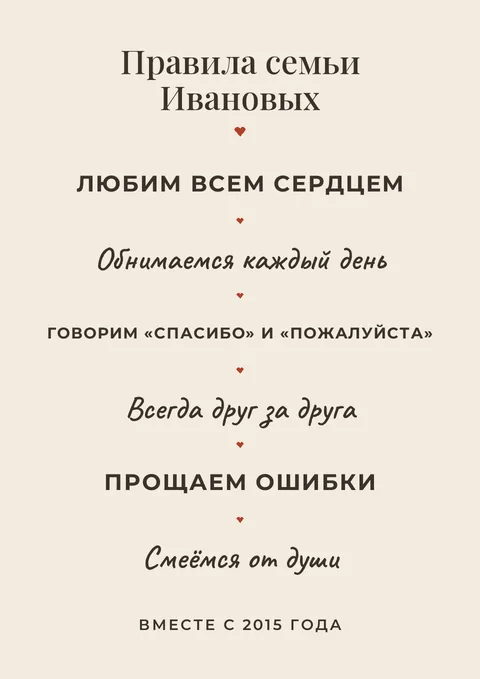 Постер «Правила нашей семьи»