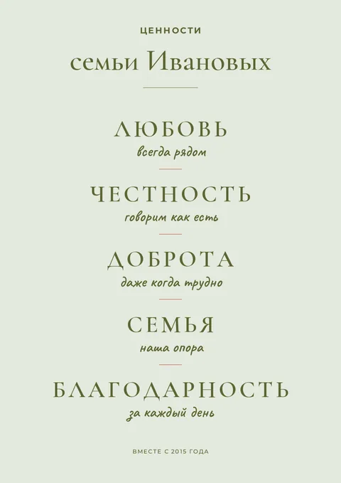 Постер «Ценности семьи»
